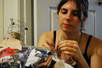 Avril Falgout working on art