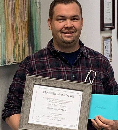 Department of Deaf Studies, Deaf Education names Joseph Mann Teacher of the Year