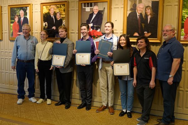 Students Posing at OUR Awards Ceremony